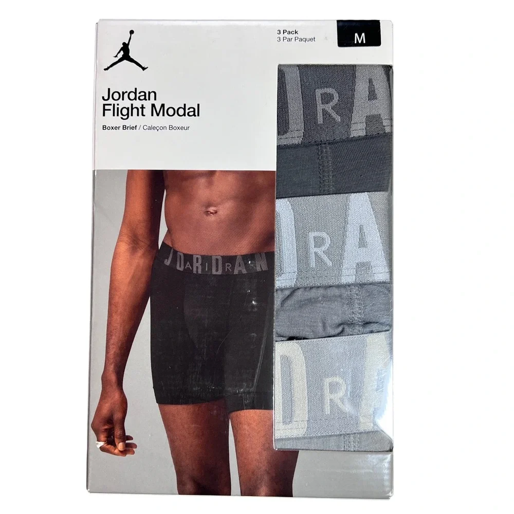 Nike Jordan Flight Modal Boxer Briefs 3 Pack Particle Gray Men Medium JM0621-G1Z